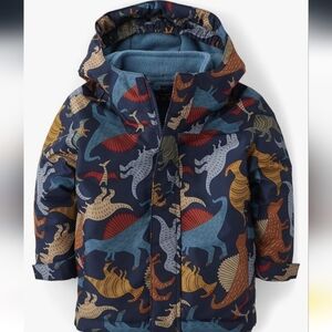 BUNDLE Children's Place 3 in 1 Heavy Dinosaur Coat, Hat and Mitten Set